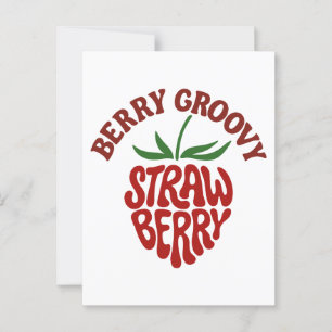 Groovy Strawberry Retro 70er Vibes Postkarte