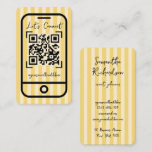 Groovy Streifen Gelber Handgeschriebener QR-Code
