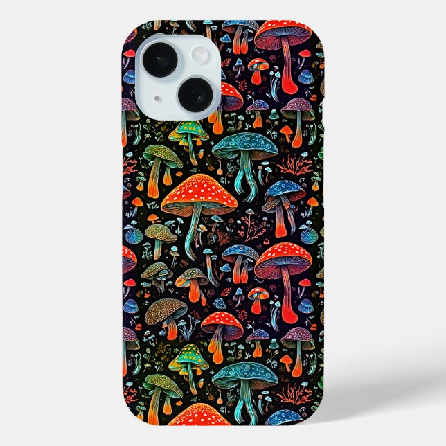 Groovy Style - Lebhafte biolumineszierende Pilze Case-Mate iPhone Hülle (Rückseite)