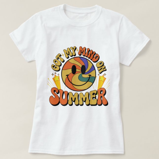 Groovy Summer Vibes Smiley T-Shirt (Design vorne)