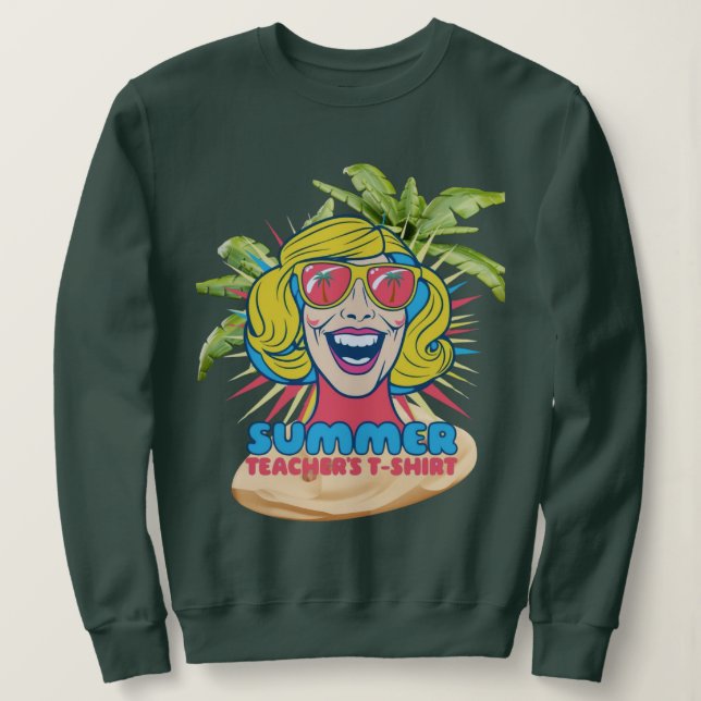Groovy Summer Vibes Smiley T-Shirt für Lehrer Sweatshirt (Design vorne)