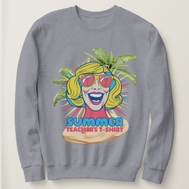Groovy Summer Vibes Smiley T-Shirt für Lehrer Sweatshirt (Design vorne)