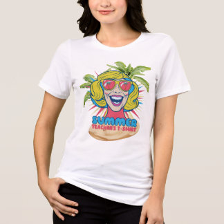 Groovy Summer Vibes Smiley T-Shirt für Lehrer Tri-Blend Shirt
