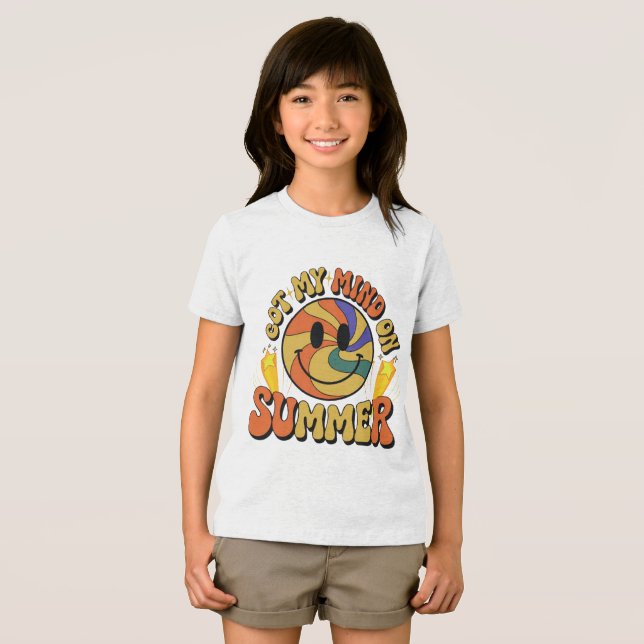 Groovy Summer Vibes Smiley T-Shirt Tri-Blend Shirt (Vorderseite Voll)