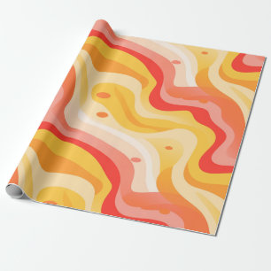Groovy Sunny Waves Wrapping Paper Geschenkpapier