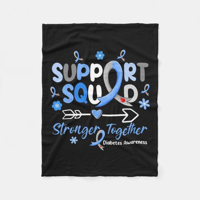 Groovy Support Squad Blue Ribbon Diabetes Awarenes Fleecedecke (Vorderseite)