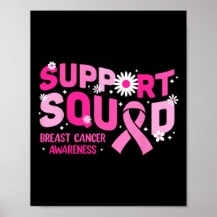 Groovy Support Squad Breast Cancer Awareness Pink Poster