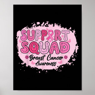 Groovy Support Squad Breast Cancer Awareness Pink Poster