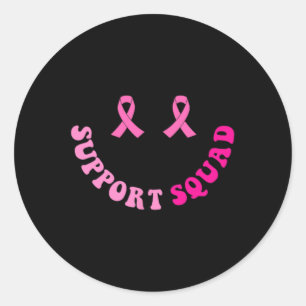 Groovy Support Squad Brustkrebs Bewusstsein 2 Kind Runder Aufkleber