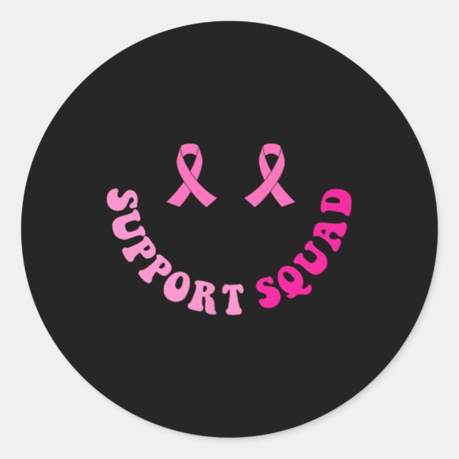 Groovy Support Squad Brustkrebs Bewusstsein 2 Kind Runder Aufkleber (Vorderseite)