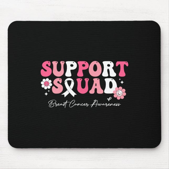 Groovy Support Squad Brustkrebs Bewusstsein weiß Mousepad (Vorne)
