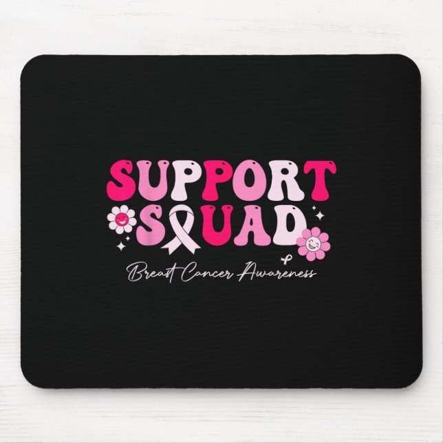 Groovy Support Squad Brustkrebs Bewusstsein weiß Mousepad (Vorne)