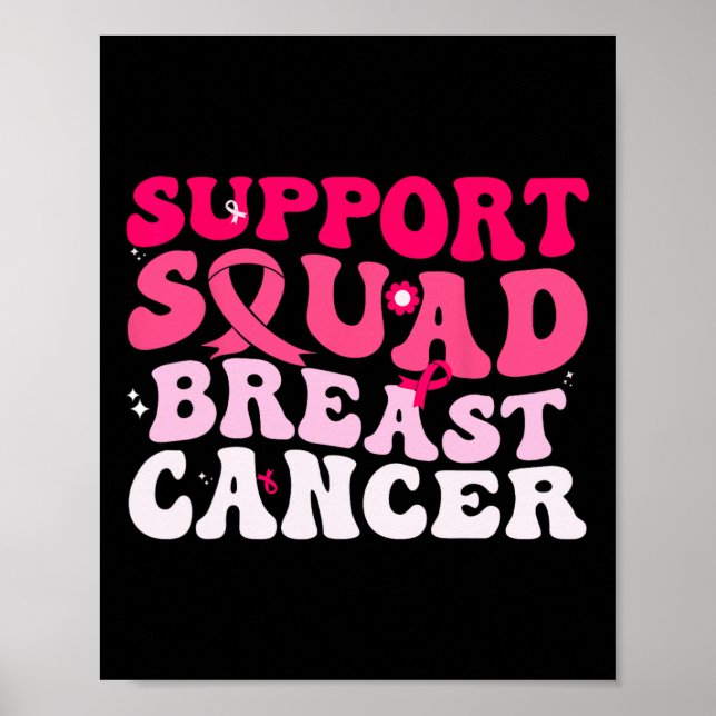 Groovy Support Squad Brustkrebs Bewusstsein weiß Poster (Vorne)