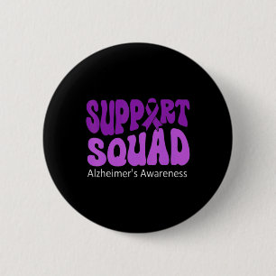 Groovy Support Squad Lila Ribbon Brain Heimerhei Button