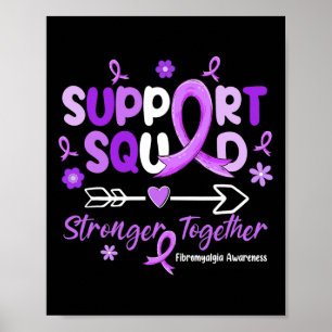 Groovy Support Squad Lila Ribbon Fibromyalgia Aw Poster