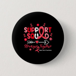 Groovy Support Squad Red Ribbon Blood Cancer Aware Button