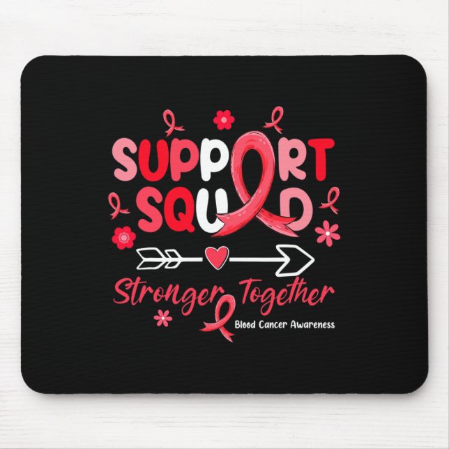 Groovy Support Squad Red Ribbon Blood Cancer Aware Mousepad (Vorne)