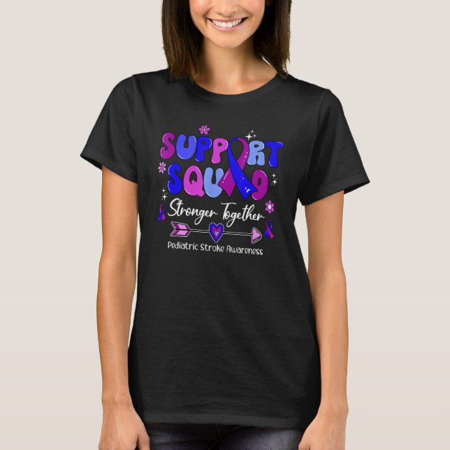 Groovy Support Squad Ribbon Emanuel Syndrome Aware T-Shirt (Vorderseite)