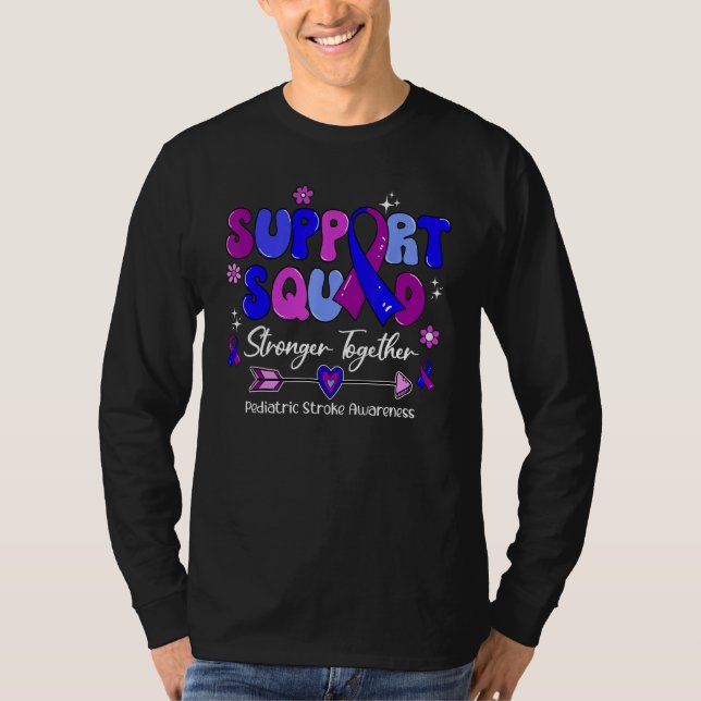 Groovy Support Squad Ribbon Emanuel Syndrome Aware T-Shirt (Vorderseite)