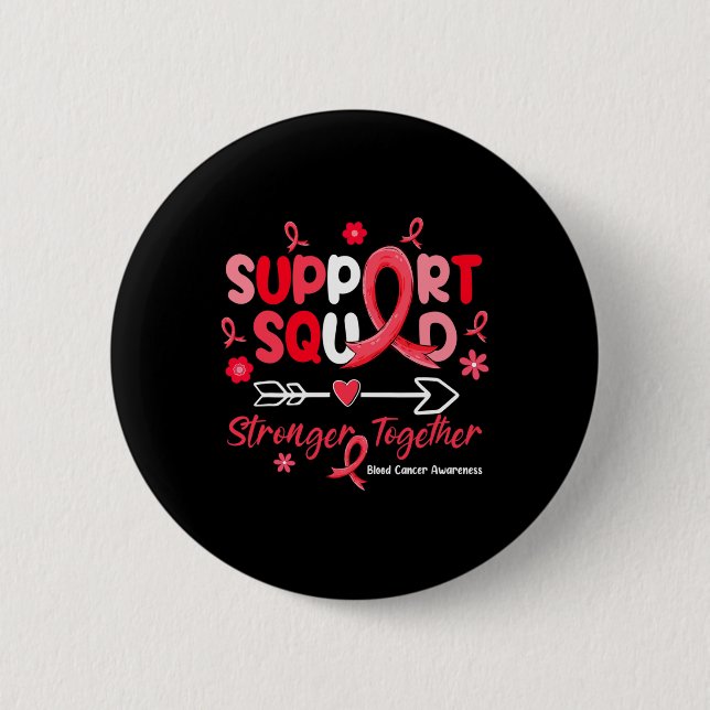 Groovy Support Squad Rotes Band Blutkrebsbewusstse Button (Vorderseite)