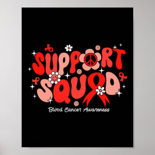 Groovy Support Squad Rotes Band Blutkrebsbewusstse Poster