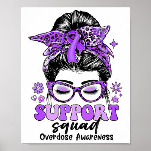 Groovy Support Squad Unordentlicher Dutt Frauen Üb Poster
