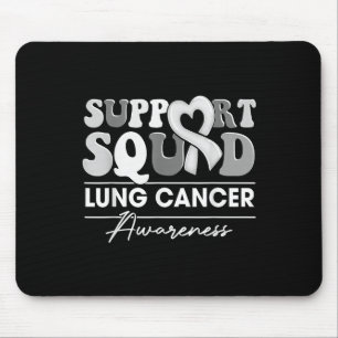 Groovy Support Squad White Ribbon Lung Cancer Awar Mousepad