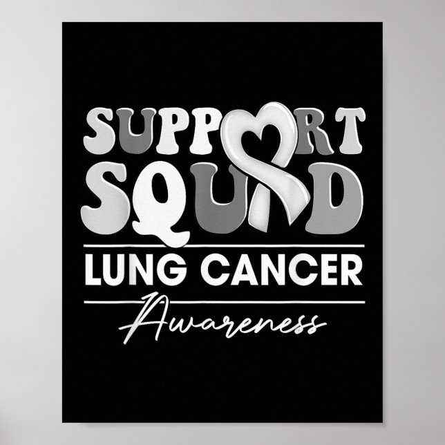 Groovy Support Squad White Ribbon Lung Cancer Awar Poster (Vorne)