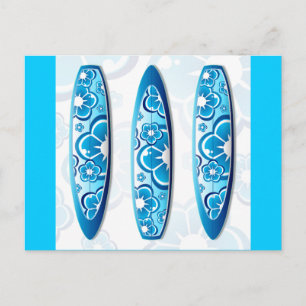 Groovy Surfboard mit Blume Postkarte