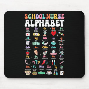 Groovy Süße Abc Schulkrankenschwester Alphabet Zur Mousepad