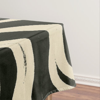 Groovy Swirl Schwarz und Creme Tischdecke