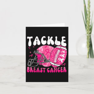 Groovy Tackle Brustkrebs Bewusstsein rosa Band Karte