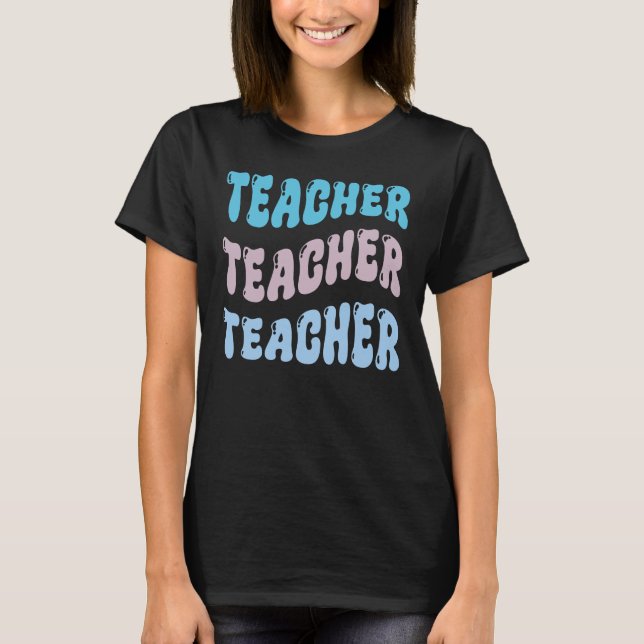 Groovy Teacher, Retro-Lehrer T-Shirt (Vorderseite)