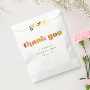 Groovy Terracotta Peach Retro Custom Baby Dusche Geschenktütchen