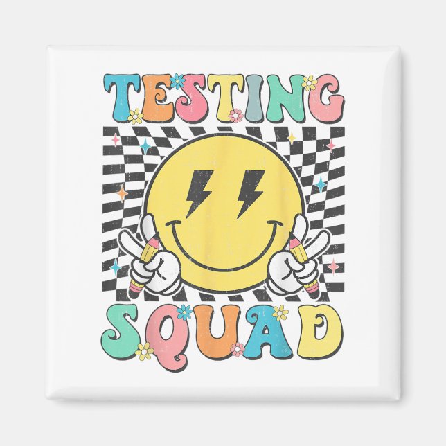 Groovy Test Day Testing Squad Motivation Teacher S Magnet (Vorne)