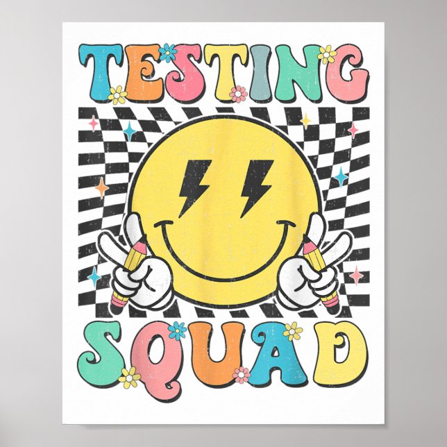 Groovy Test Day Testing Squad Motivation Teacher S Poster (Vorne)