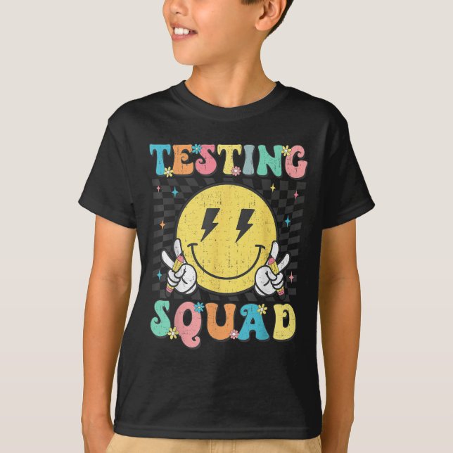 Groovy Test Day Testing Squad Motivation Teacher S T-Shirt (Vorderseite)