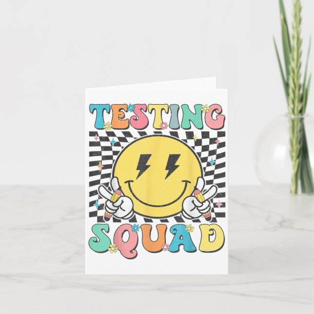 Groovy Test Day Testing Squad Motivationslehrer S Karte (Vorderseite)