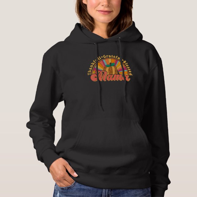 Groovy Thankful Grateful Blessed Mama Retro Pumpki Hoodie (Vorderseite)