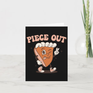 Groovy Thankful Pumpkin Pie Retro Piece Out Danke Karte