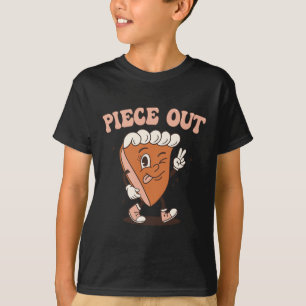 Groovy Thankful Pumpkin Pie Retro Piece Out Danke T-Shirt
