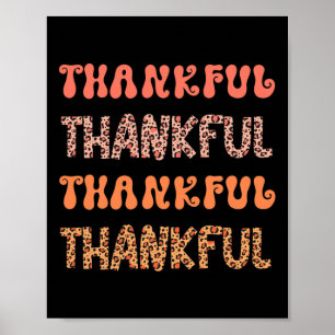 Groovy Thanksgi Herbst Herbst Leopard Retro Thanks Poster