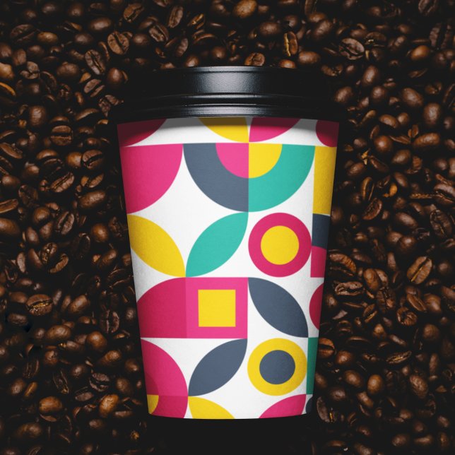 Groovy Theme Party Pappbecher (vintage bauhaus theme kids,adult party stationery, birthday party use and throw paper cups)