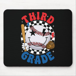 Groovy Third Grade Team Baseball Erster Schultag Mousepad