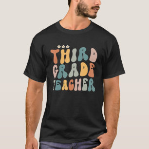 Groovy Third Grade Vibes Retro-Lehrer zurück zum S T-Shirt