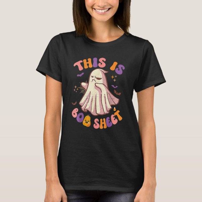 Groovy This Is Boo Sheet Ghost Spooky Halloween Co T-Shirt (Vorderseite)