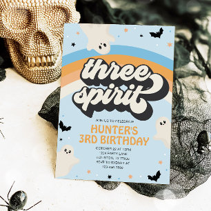 Groovy Three Spirit Boy 3. Geburtstag Halloween Einladung