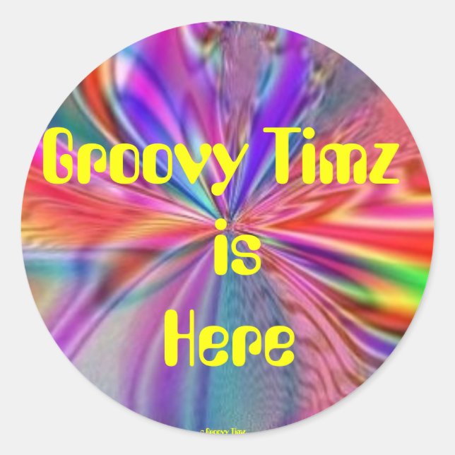 GROOVY TIMZ STICKERS - PSYCHEDELISCHES ARTWORT - F (Vorderseite)