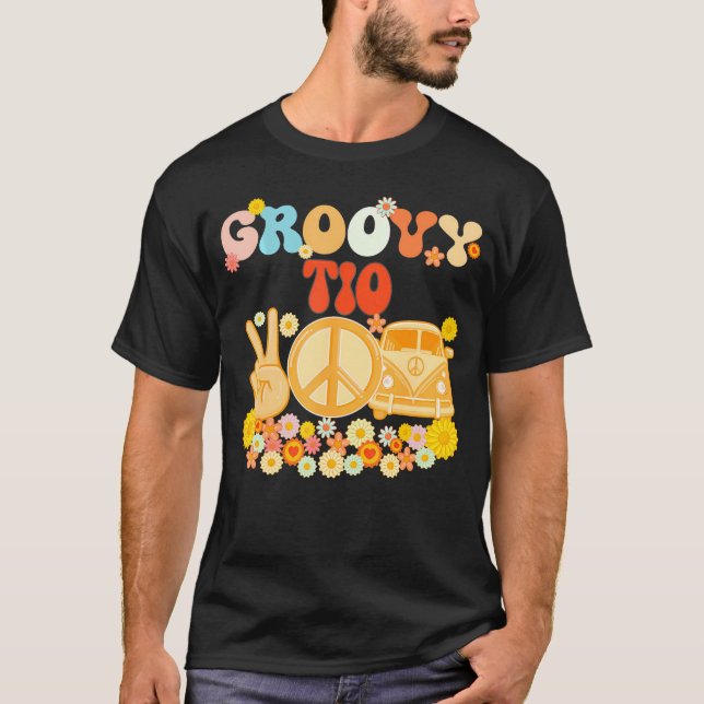 Groovy Tio Matching Family Baby Shower Vater's Da T-Shirt (Vorderseite)