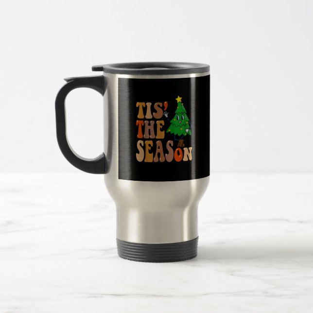 Groovy Tis The Season Christmas Pine Tree Reisebecher (Links)
